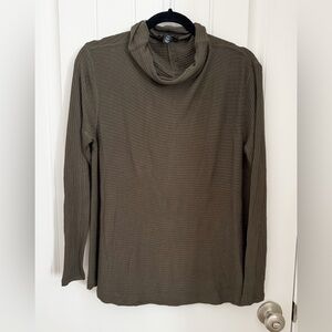 Olive Green Ribbed Long Sleeve Top